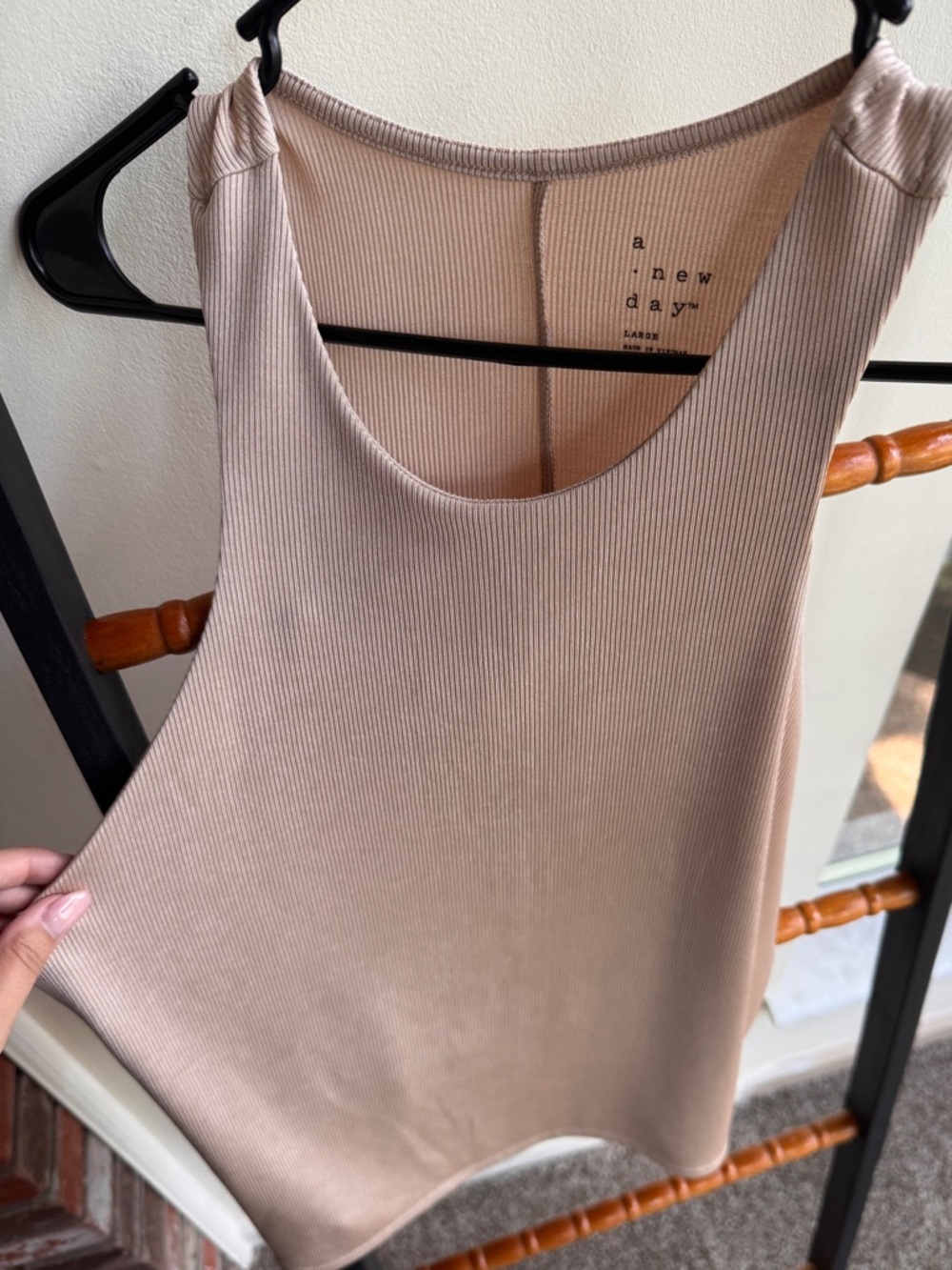 a new day Beige Ribbed Racerback Tank - Picture 4 of 4